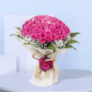 60 Pink Roses - Blushing Love