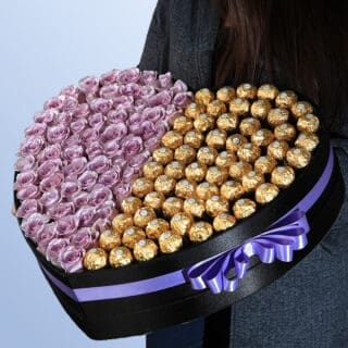 heart shaper purple flower chocolate