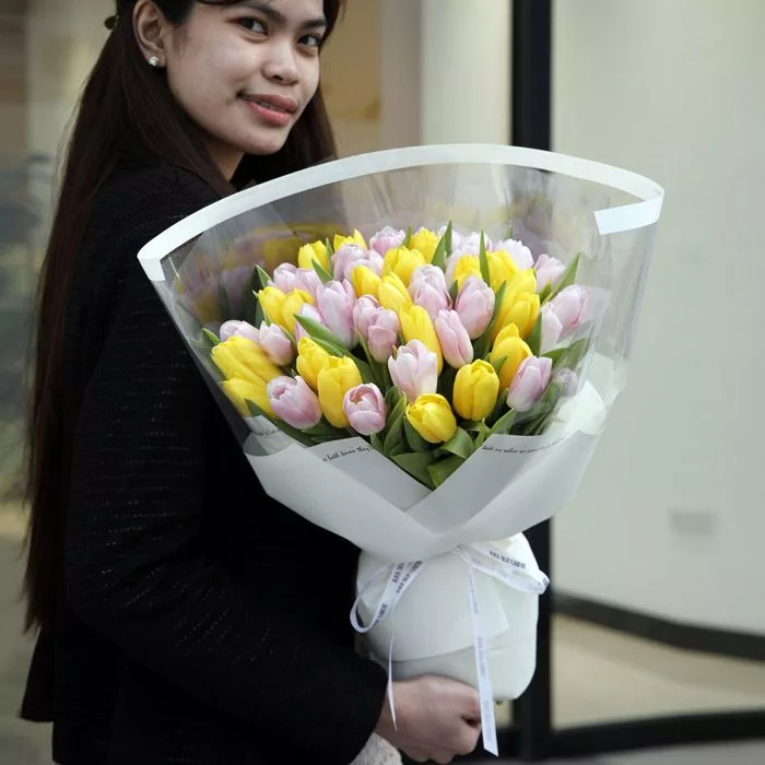 pink yellow tulips jpg