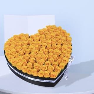 Admirable Heart Box of Yellow Roses