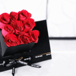 Red Roses in Black Cube Box 3 09.01
