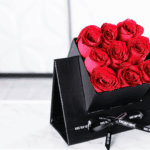 Red Roses in Black Cube Box 2 09.02