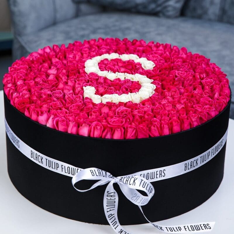 Spectacular Round Arrangement by Black Tulip Flowers