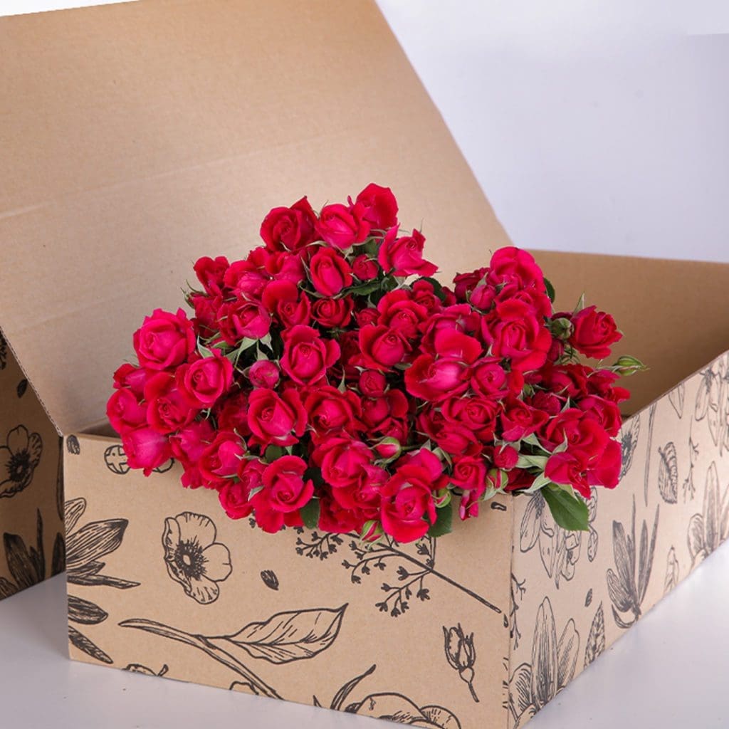 Spray Roses Dark Pink with vase (2) Spray Roses Dark Pink with vase