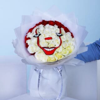 Dazzling IT Red & White Rose Bouquet