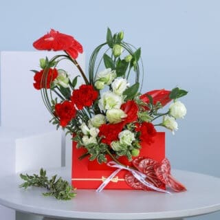 Flowery Embrace Heart Arrangement