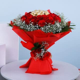 Queen of Red Roses with Ferrero Rocher