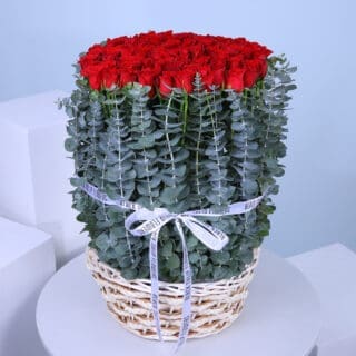Red Rose Top Basket
