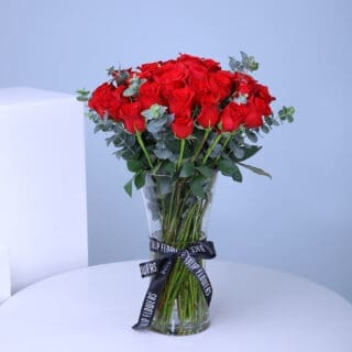 Radiant Red Rose Vase