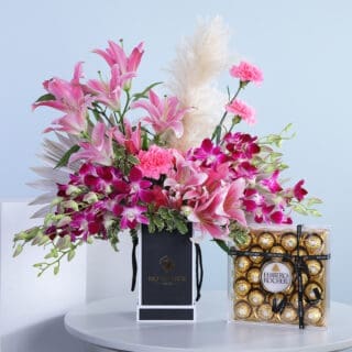 Beloved Bloom Box with Chocolates