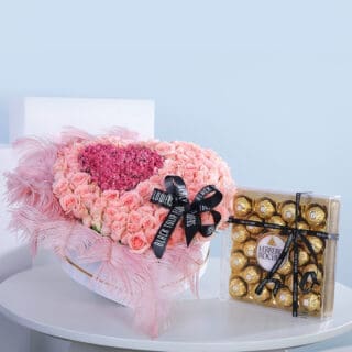 Heartfelt Floral Treasure Box with Chocolates