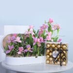 Pink Harmony Floral Creation with Ferrero Rocher Combo 1 01