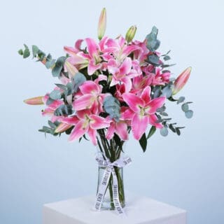 Fresh Grace Pink Lilies in Vase