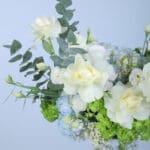 White Rose & Hydrangea Luxury Glass Vase 3 04