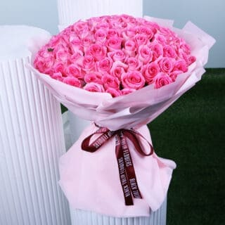 100 Stems Pink Rose Admiration Bouquet