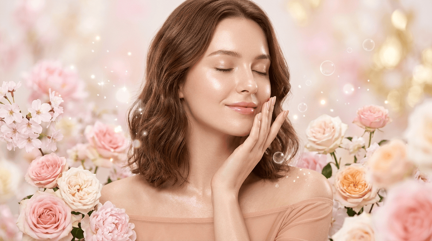 Woman with youthful glowing skin, representing slower aging and natural beauty