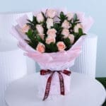 Charming Peach Rose Bouquet 3 02