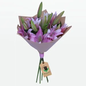 Express yourself in the most beautiful way with our Pink Lily Bouquet. This beautiful arrangement of pink Stargazer lily will surely make your recipient happy.