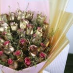 Gold-Sprayed Pink Rose Bouquet 3 3