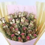 Gold-Sprayed Pink Rose Bouquet 2 5