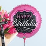 Birthday Combo with Pink Lilies, Cake & Balloon 3 04