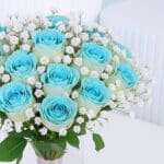 Painted Blue Roses in Vase 2 2