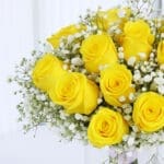 20 Yellow Roses in Vase 4 3