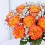 Cheerful Orange Roses in Vase 3 3