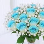 Painted Blue Roses in Vase 3 3
