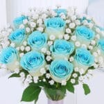 Painted Blue Roses in Vase 4 4