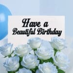 Light Blue Rose Bouquet with Balloon 3 Secondary Image (1)