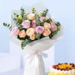 Pastel Roses & Fruit Cake Combo 2 02