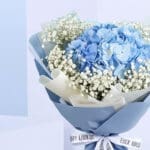 Blue Hydrangeas & Rosette Cake Combo 5 05