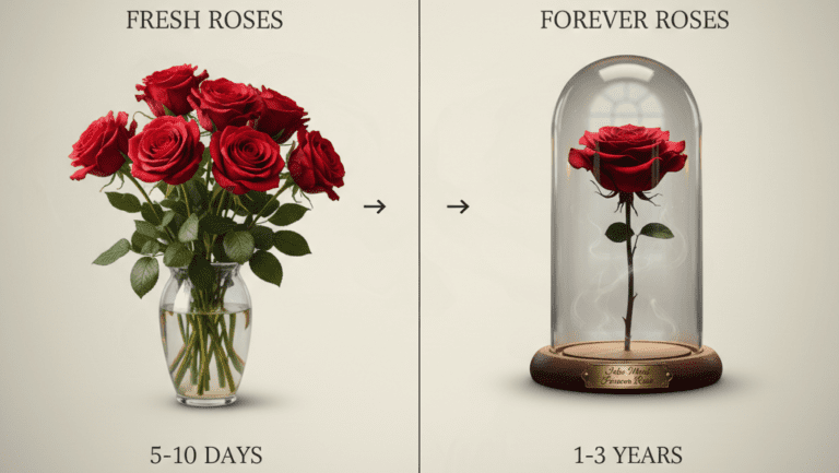 Eternity roses preserved to last for years, symbolizing long-lasting beauty, timeless love, and premium floral preservation