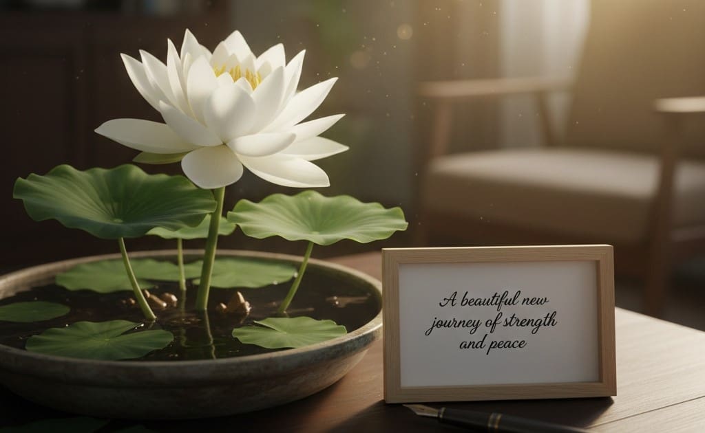 Lotus flower symbolizing spiritual new beginnings, purity, and renewal.