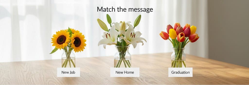 Guide on choosing the right flowers for a fresh start and positive new beginnings.