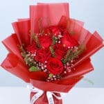 Red Roses Bouquet with Love Balloons 2 03