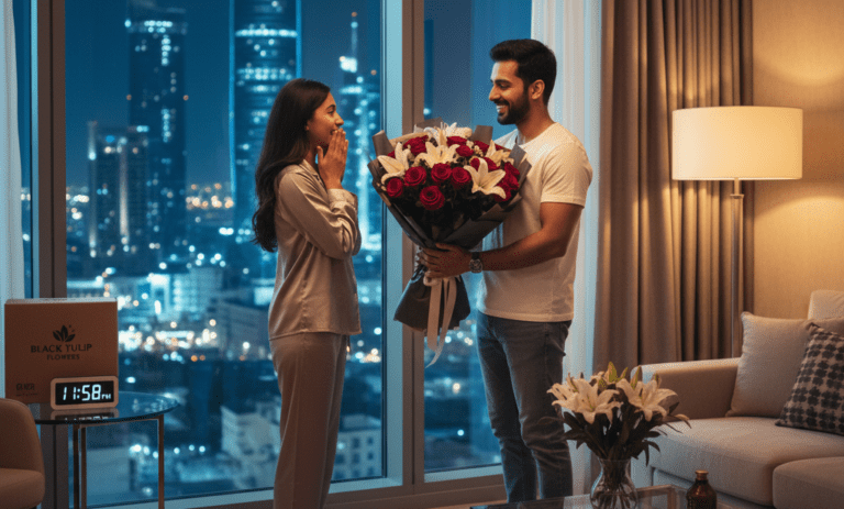 Does same-day flower delivery include midnight delivery or are they separate services explained clearly