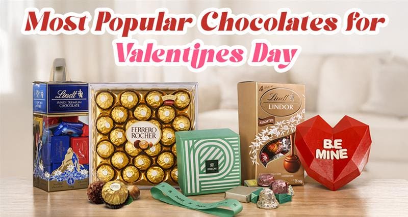 Most popular chocolates for Valentine’s Day gifting and celebrations.