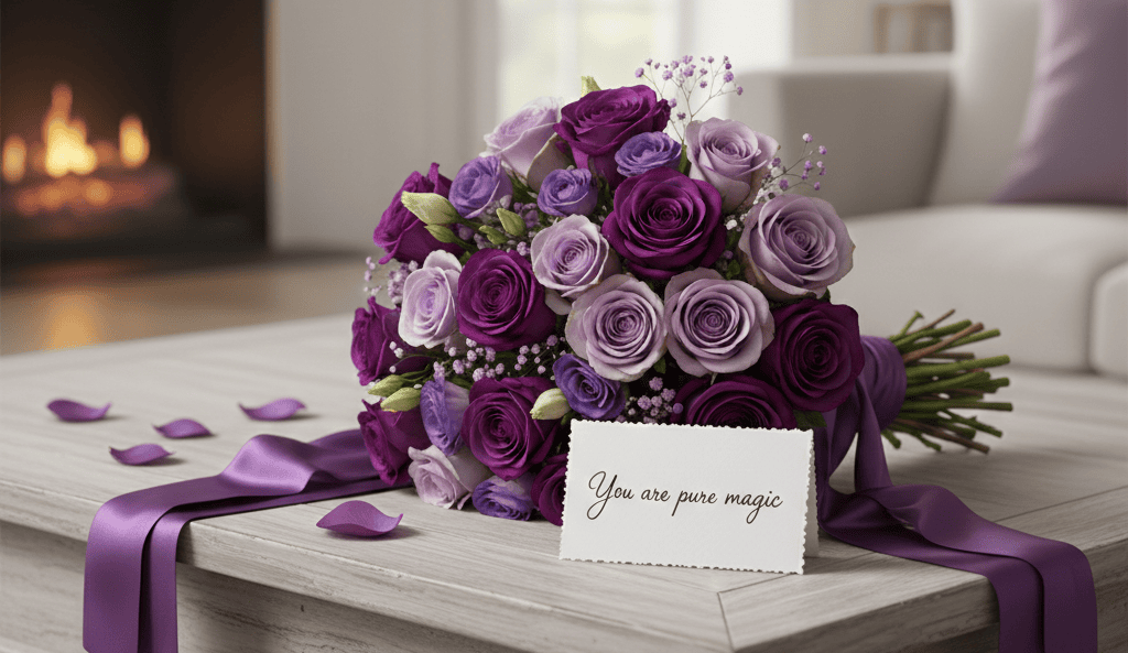 Purple Roses and Purple Flowers for Valentines Day Magical Intense Crush Energy