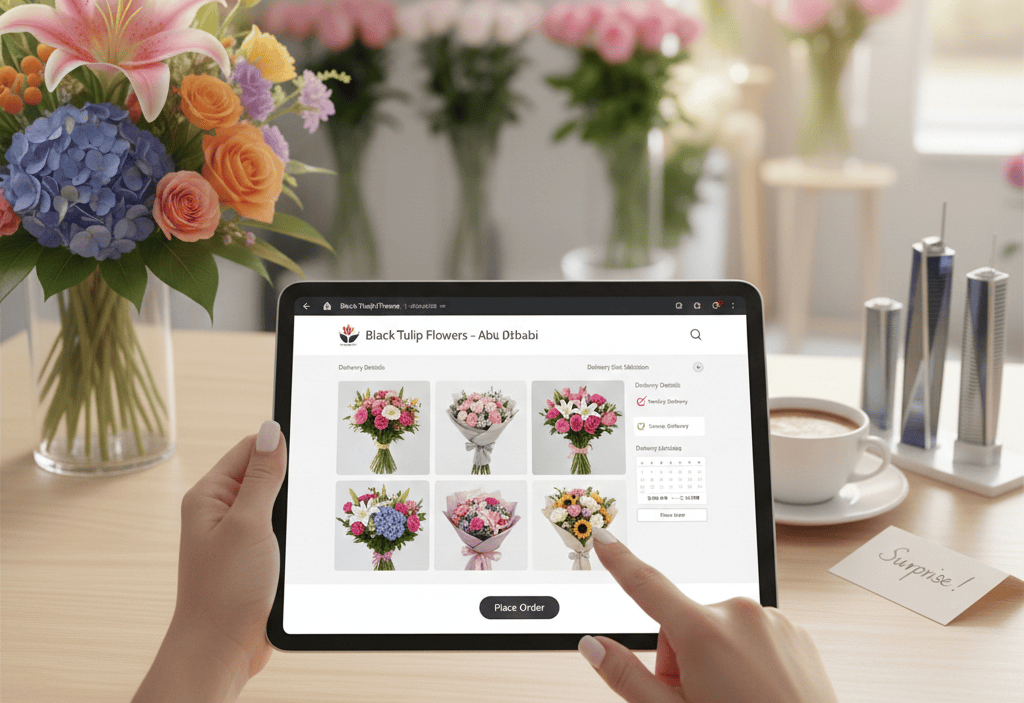 First step in flower delivery process ordering flowers online with ease