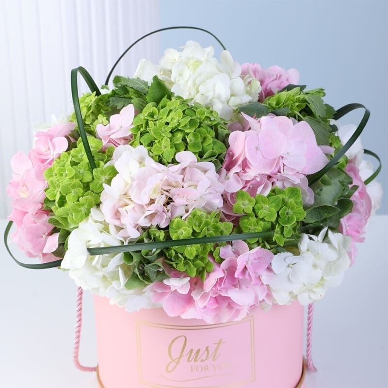 mixed-hydrangea-flower-box_02 mixed hydrangea flower box 02