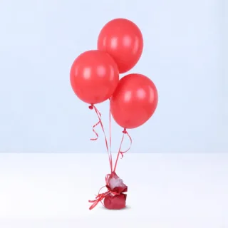 Red Surprise Balloons set of 3 pcs for birthdays, anniversaries, romantic setups, and party decorations