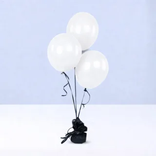 White Festive Balloons set of 3 pcs for birthdays, weddings, anniversaries, and elegant party decorations