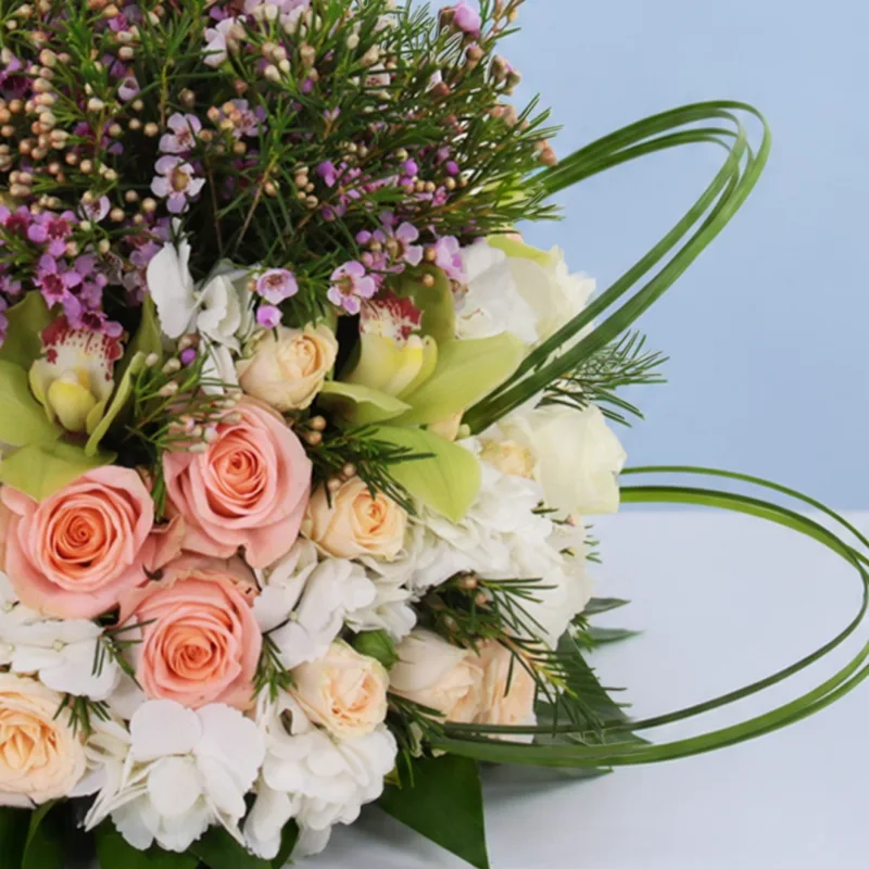 peach rose table centrepiece 03