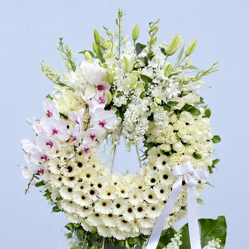 eternal white wreath stand 02