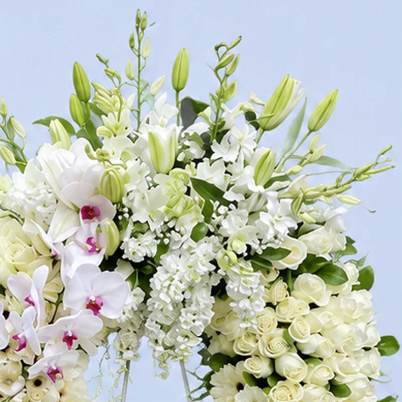 eternal white wreath stand 04