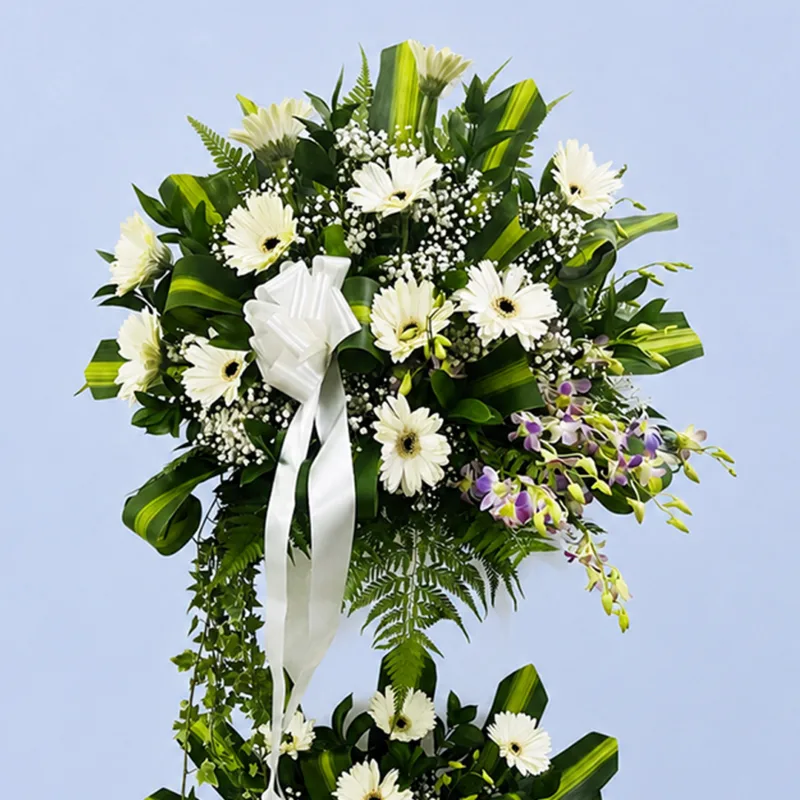 white-purple-condolence-stand_02 white purple condolence stand 02