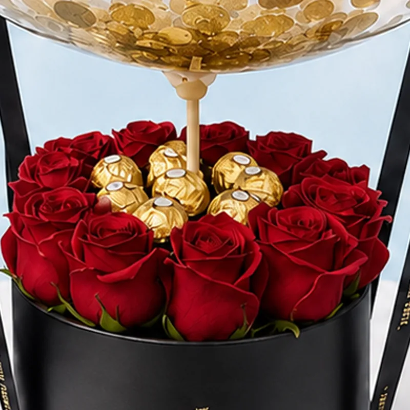 birthday rose chocolate balloon combo box 04