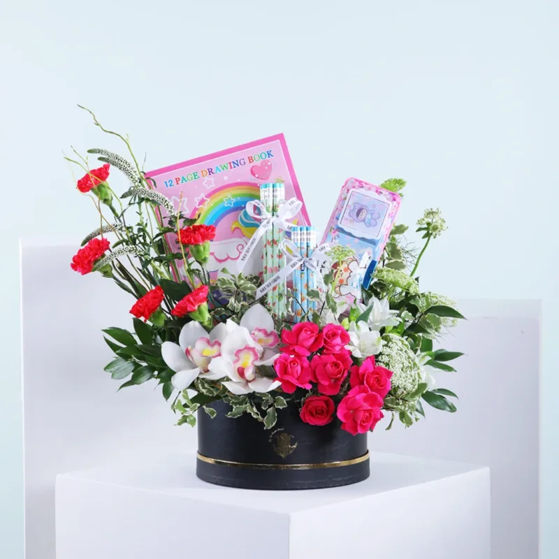 happy-back-to-school-03_001 Back to school flower box with colourful stationery and fresh flowers